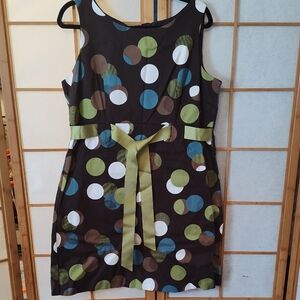 Polka Dot Sleeveless Dress - Multicolor